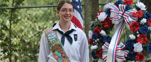 Gold Award Girl Scout Honors Revolutionary War Veteran